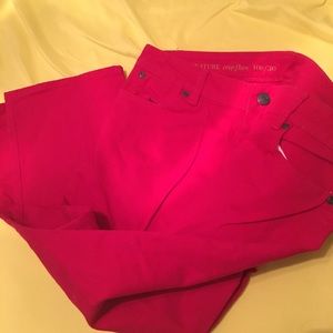 Talbots red 10p capris stew ch denim